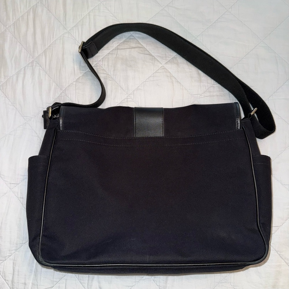 Coach Black Nylon Messenger Bag with Leather Trim - Picture 5 of 8